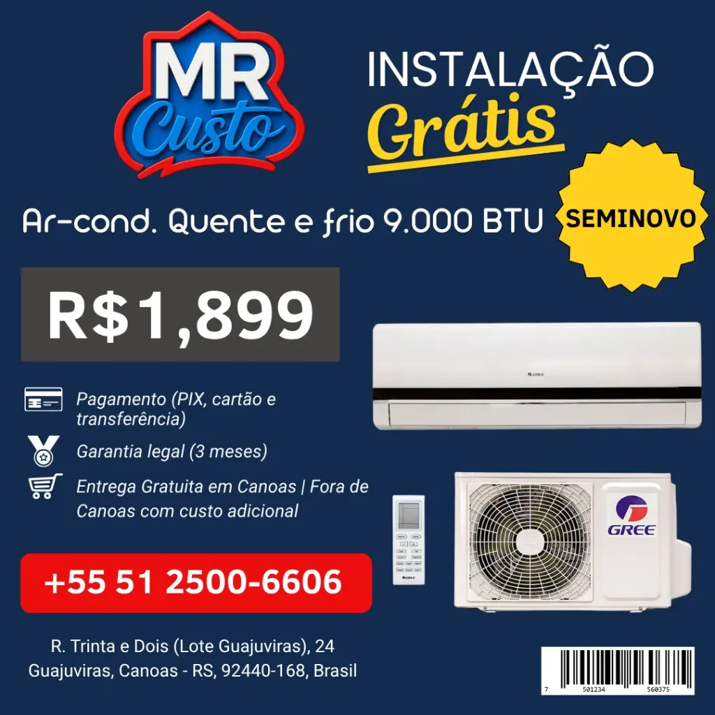 [84000002] Ar Condicionado Split - Gree 9.000 BTUs Quente e Frio - GWHN09DAND1A3A/I