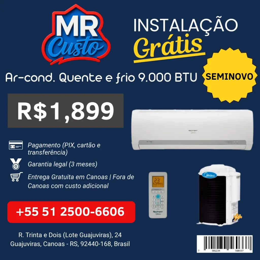 [AR-CONDICIONADO-SPLIT-MIDEA-9-000-BTUS] Ar Condicionado Split - Midea 9.000 BTUs Quente e Frio - 42MKQA12M5