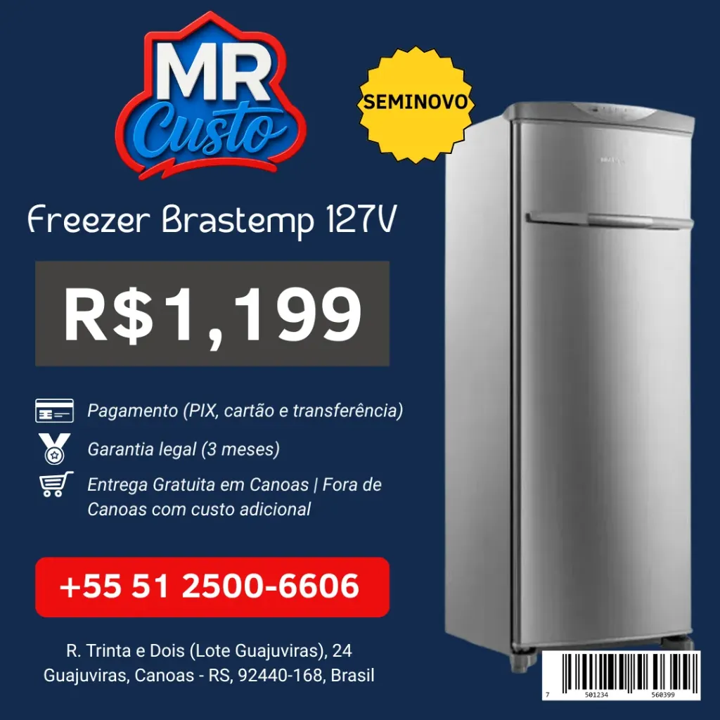 [84000012] Freezer - Vertical Brastemp Flex 228L - BVR28GRANA