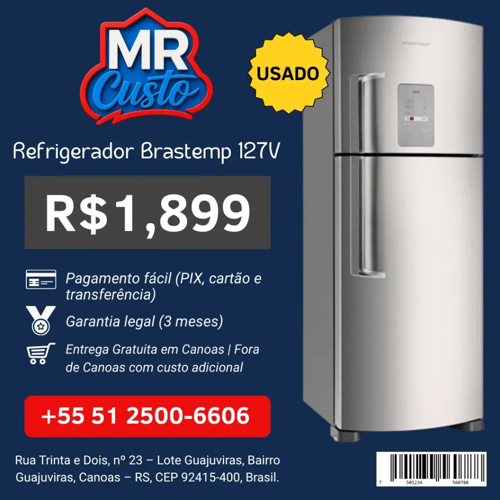 [84000014] Geladeira - Brastemp Frost Free 429L Inox - BRM50NRANA