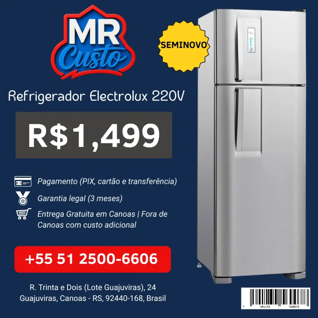 [84000017] Geladeira - Electrolux Frost Free 459L - DF52