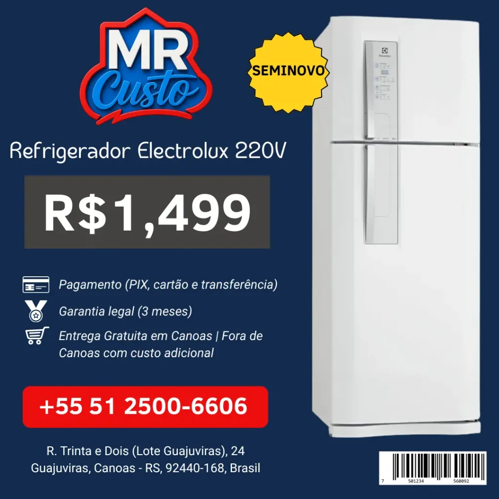 [84000019] Geladeira - Electrolux Frost Free Inox 310L - DF36X
