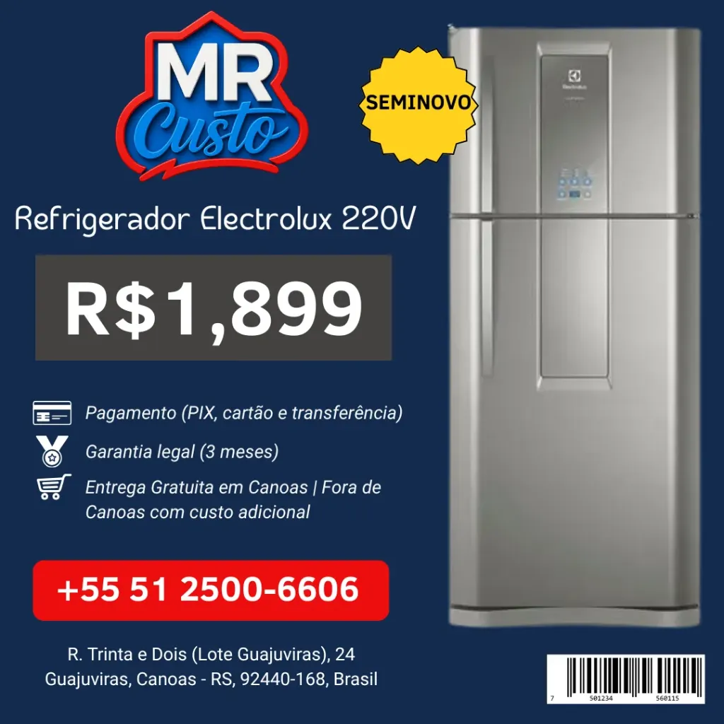 [84000021] Geladeira - Electrolux Frost Free Inox 540L - DF82X