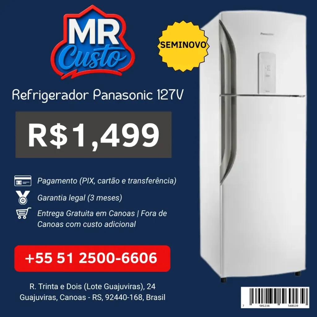 [84000024] Geladeira - Panasonic Frost Free 387L - NR-BT40BD1WB