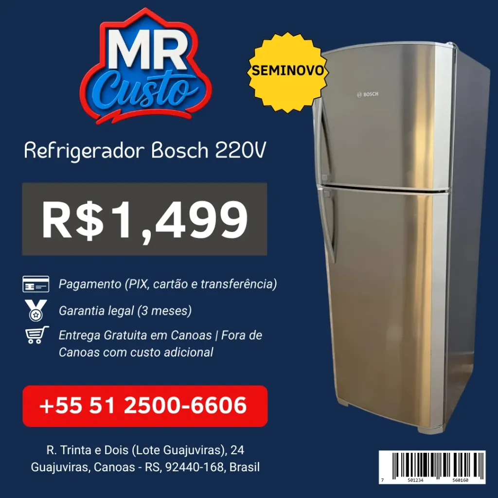 [84000048] Geladeira - Bosch – 445 L – KDN47A71BR – 220V