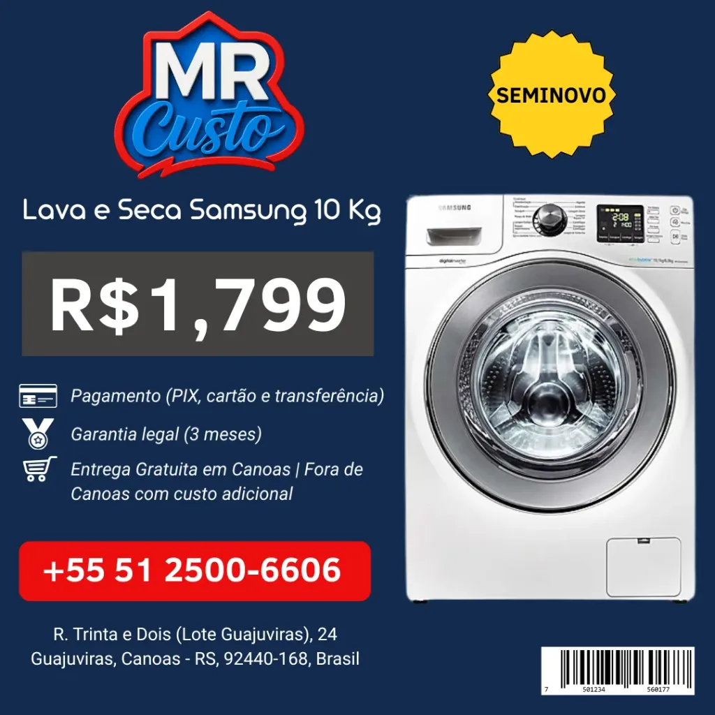 [84000028] Lava e Seca – Samsung 10kg - WD106UHSAWQF