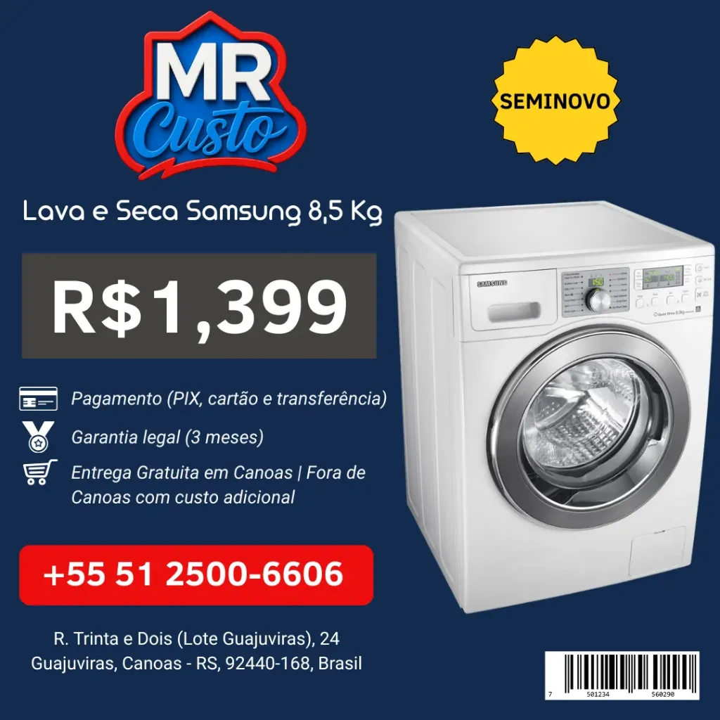 [LAVA-E-SECA-SAMSUNG-8-5KG-WD0854W8EF-L] Lava e Seca – Samsung 8,5kg - WD0854W8EF
