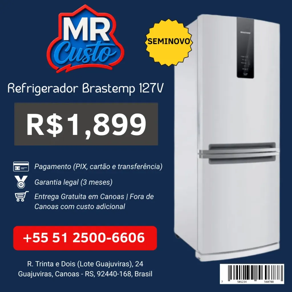 [84000056] Geladeira - Brastemp Frost Free Inverse 443L BRE57AB (127V)