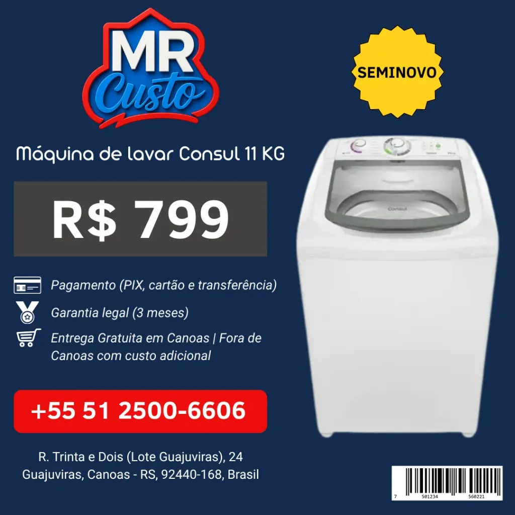 [MAQUINA-DE-LAVAR-CONSUL-11KG-CWG11ABAN.] Máquina de Lavar - Consul 11kg - CWG11ABANA (2)