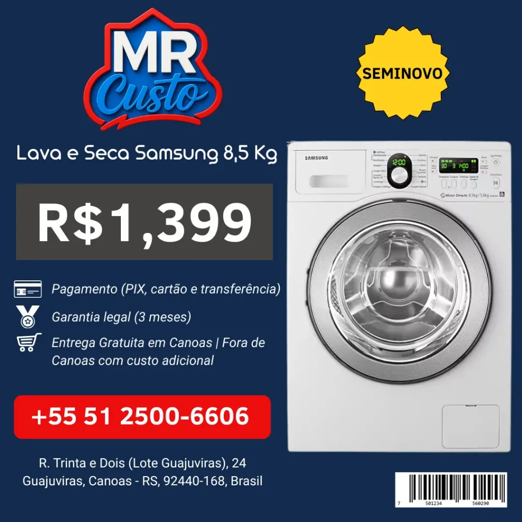 Lava e Seca Samsung 8.5kg/5kg - WD8854RJF1/XAZ - 127V