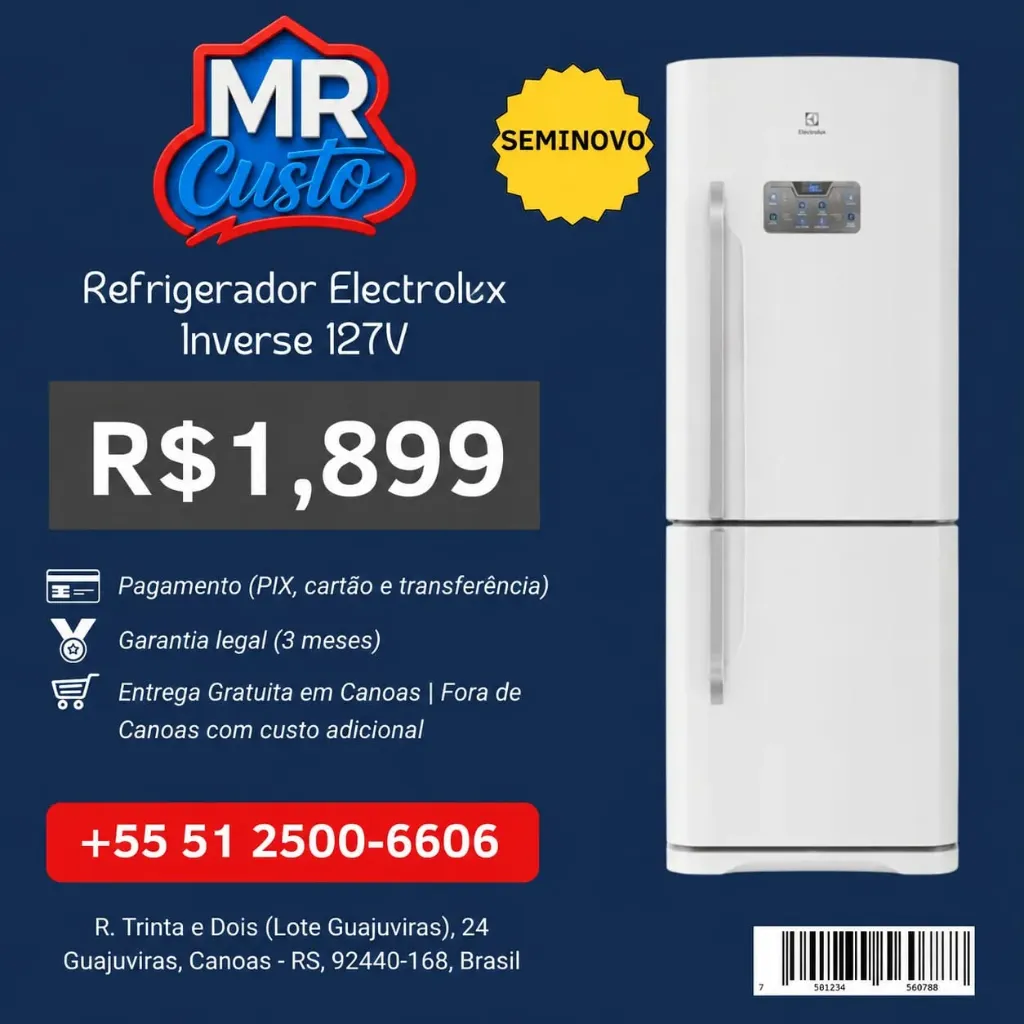 Geladeira - Electrolux DB53 Frost Free 454L - 127V