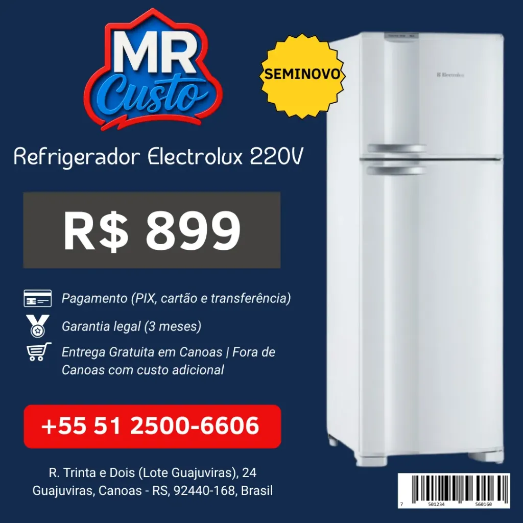 [22000695] Geladeira - Combinado Electrolux DC37 332L 220V