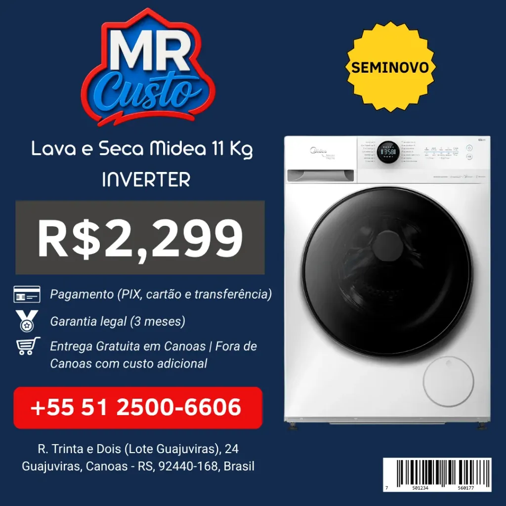 Lava e Seca Midea MF200D110WB/WK-01 11kg 127V