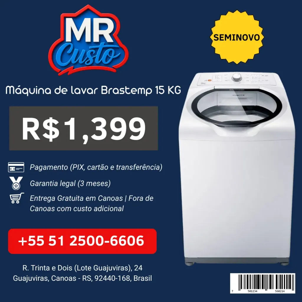 [CF7832558] Máquina de Lavar Brastemp BWH15ABBNA 15 kg 220
