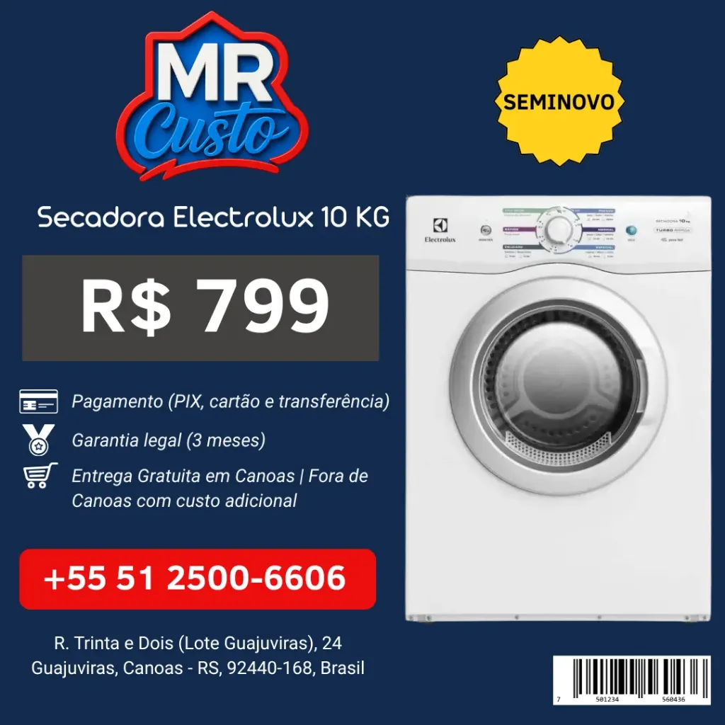 Secadora de Roupas Electrolux ST10 10kg/6kg 127V